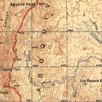 United States Geological Survey Presumido Peak, AZ (1943, 62500-Scale) digital map