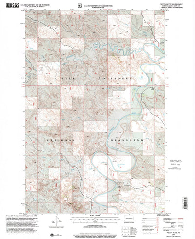 United States Geological Survey Pretty Butte, ND (1997, 24000-Scale) digital map