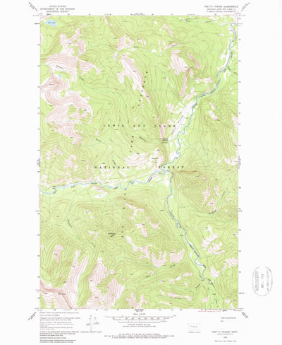 United States Geological Survey Pretty Prairie, MT (1958, 24000-Scale) digital map