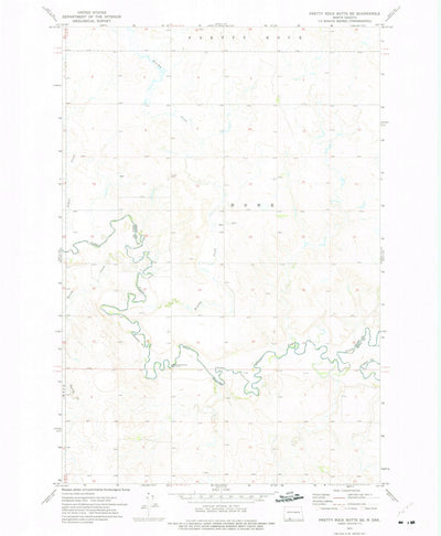 United States Geological Survey Pretty Rock Butte SE, ND (1972, 24000-Scale) digital map
