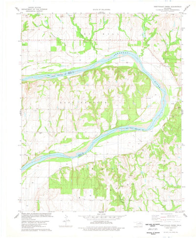 United States Geological Survey Prettyhair Creek, OK (1978, 24000-Scale) digital map