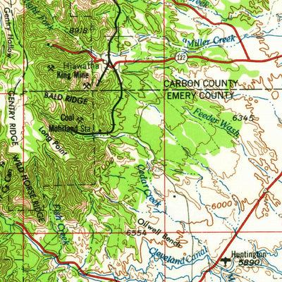 United States Geological Survey Price, UT (1962, 250000-Scale) digital map