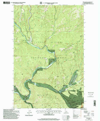 United States Geological Survey Prichard, ID (1996, 24000-Scale) digital map
