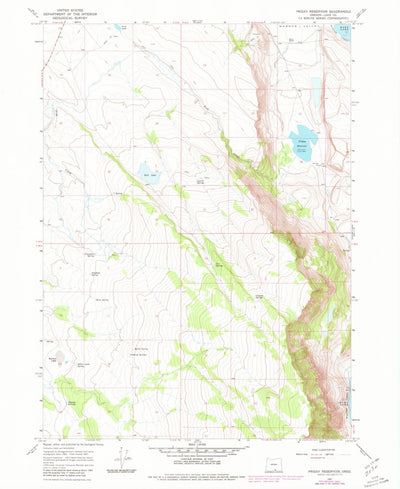 United States Geological Survey Priday Reservoir, OR (1967, 24000-Scale) digital map