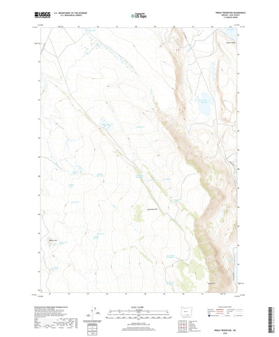 United States Geological Survey Priday Reservoir, OR (2020, 24000-Scale) digital map