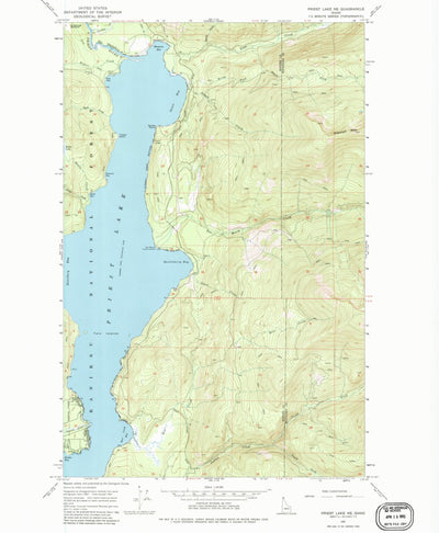 United States Geological Survey Priest Lake NE, ID (1967, 24000-Scale) digital map