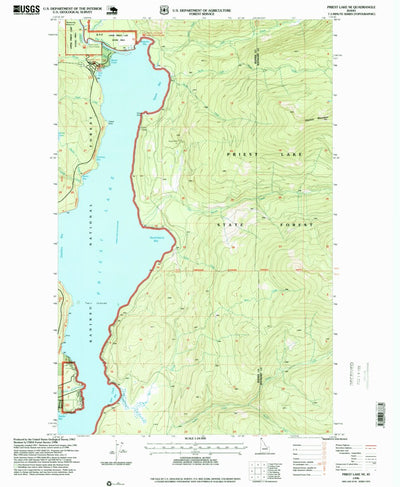 United States Geological Survey Priest Lake NE, ID (1996, 24000-Scale) digital map