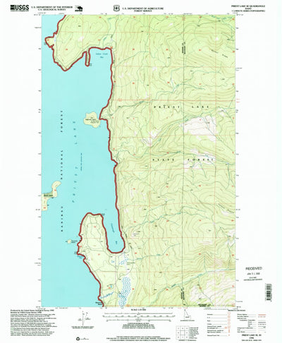 United States Geological Survey Priest Lake SE, ID (1996, 24000-Scale) digital map