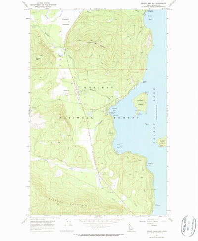 United States Geological Survey Priest Lake SW, ID (1967, 24000-Scale) digital map