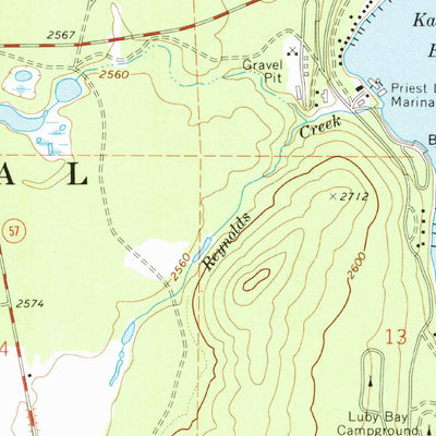 United States Geological Survey Priest Lake SW, ID (1967, 24000-Scale) digital map