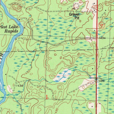 United States Geological Survey Priest Lake, WI (1984, 24000-Scale) digital map