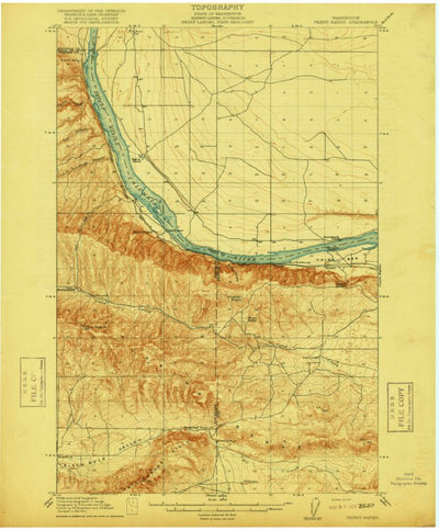 United States Geological Survey Priest Rapids, WA (1917, 62500-Scale) digital map