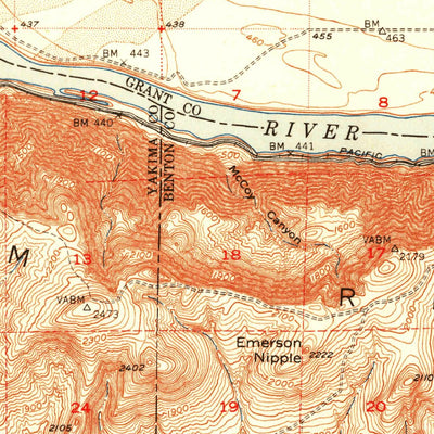 United States Geological Survey Priest Rapids, WA (1951, 62500-Scale) digital map
