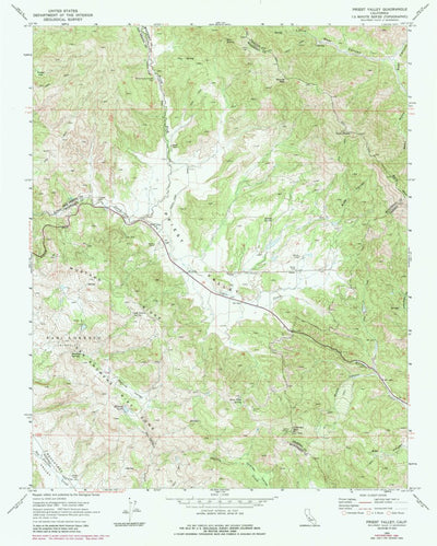 United States Geological Survey Priest Valley, CA (1969, 24000-Scale) digital map