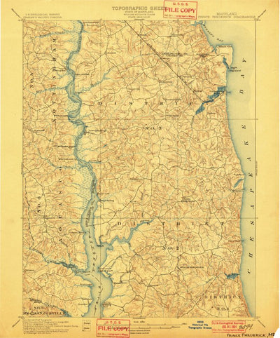 United States Geological Survey Prince Frederick, MD (1901, 62500-Scale) digital map