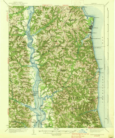 United States Geological Survey Prince Frederick, MD (1938, 62500-Scale) digital map