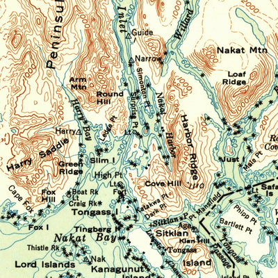 United States Geological Survey Prince Rupert, AK (1951, 250000-Scale) digital map