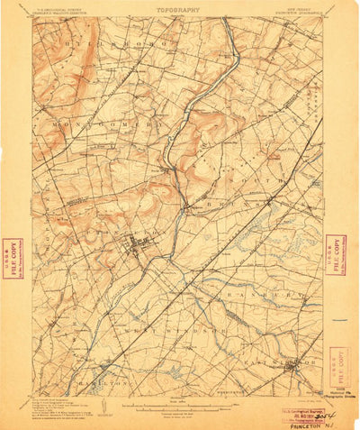 United States Geological Survey Princeton, NJ (1906, 62500-Scale) digital map
