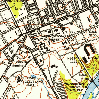 United States Geological Survey Princeton, NJ (1952, 24000-Scale) digital map