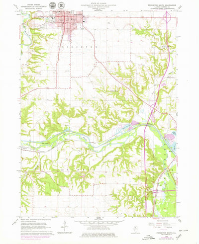 United States Geological Survey Princeton South, IL (1966, 24000-Scale) digital map