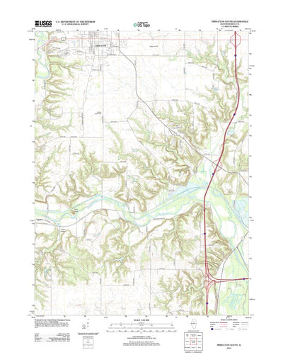 United States Geological Survey Princeton South, IL (2012, 24000-Scale) digital map