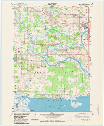 United States Geological Survey Princeton West, WI (1984, 24000-Scale) digital map