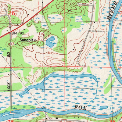 United States Geological Survey Princeton West, WI (1984, 24000-Scale) digital map