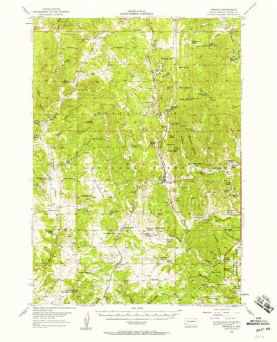 United States Geological Survey Pringle, SD (1956, 62500-Scale) digital map
