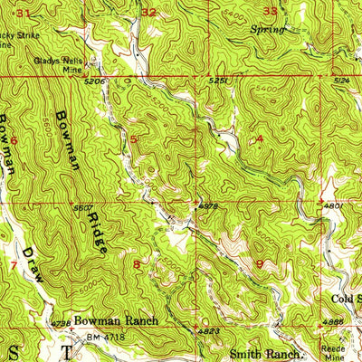 United States Geological Survey Pringle, SD (1956, 62500-Scale) digital map