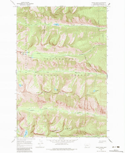 United States Geological Survey Printz Ridge, MT (1966, 24000-Scale) digital map