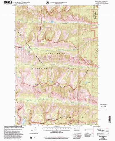 United States Geological Survey Printz Ridge, MT (1998, 24000-Scale) digital map
