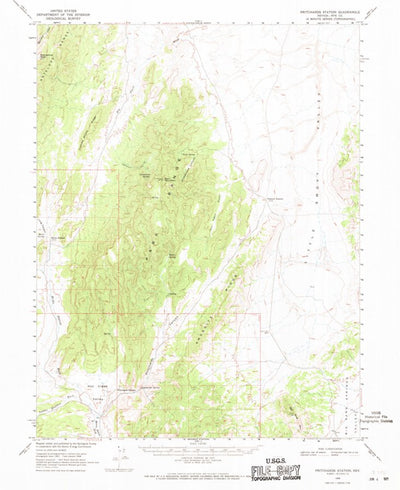 United States Geological Survey Pritchards Station, NV (1968, 62500-Scale) digital map