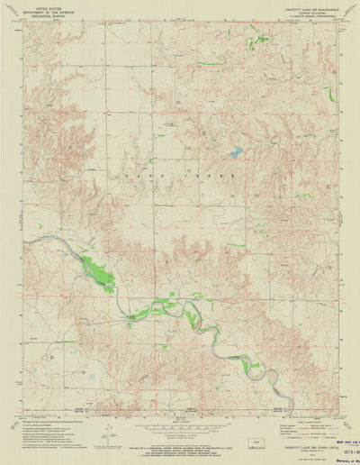 United States Geological Survey Proffitt Lake SW, KS-OK (1972, 24000-Scale) digital map