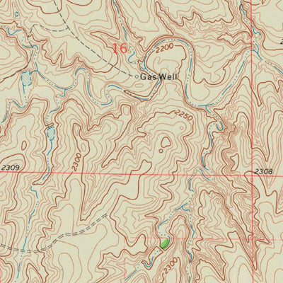 United States Geological Survey Proffitt Lake SW, KS-OK (1972, 24000-Scale) digital map