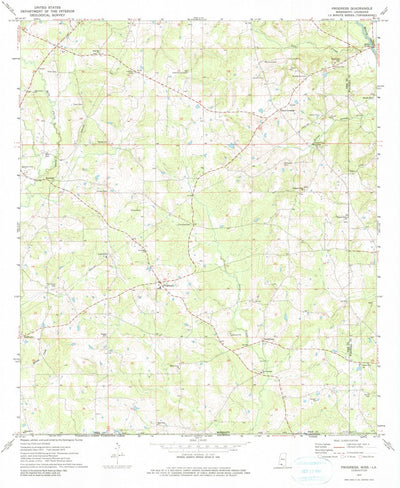United States Geological Survey Progress, MS-LA (1972, 24000-Scale) digital map