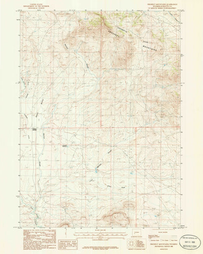 United States Geological Survey Prospect Mountains, WY (1986, 24000-Scale) digital map