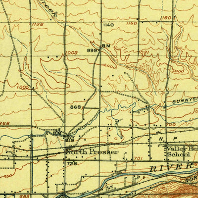 United States Geological Survey Prosser, WA (1917, 125000-Scale) digital map