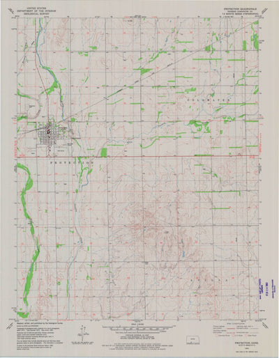 United States Geological Survey Protection, KS (1980, 24000-Scale) digital map