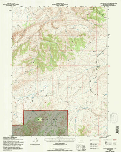 United States Geological Survey Protsmans Knob, WY (1992, 24000-Scale) digital map