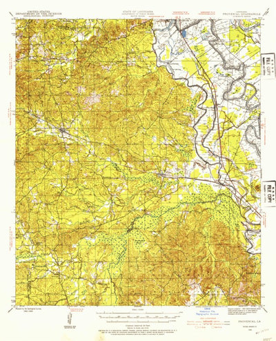 United States Geological Survey Provencal, LA (1943, 62500-Scale) digital map