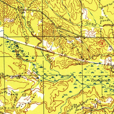 United States Geological Survey Provencal, LA (1943, 62500-Scale) digital map