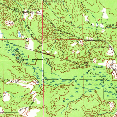 United States Geological Survey Provencal, LA (1957, 62500-Scale) digital map