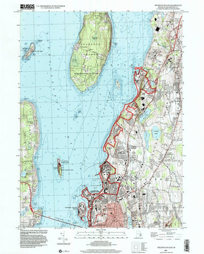 United States Geological Survey Prudence Island, RI (1996, 24000-Scale) digital map