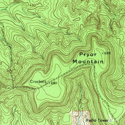United States Geological Survey Pryor Mountain, TX (1973, 24000-Scale) digital map