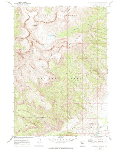 United States Geological Survey Ptarmigan Mountain, WY (1970, 24000-Scale) digital map