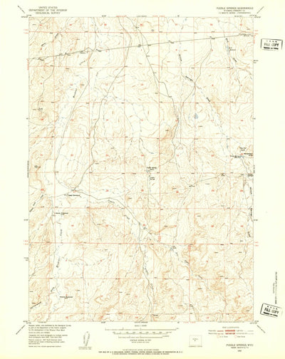 United States Geological Survey Puddle Springs, WY (1952, 24000-Scale) digital map