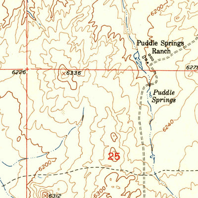 United States Geological Survey Puddle Springs, WY (1952, 24000-Scale) digital map