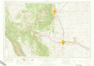 United States Geological Survey Pueblo, CO (1954, 250000-Scale) digital map