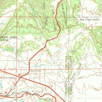 United States Geological Survey Pueblo, CO (1954, 250000-Scale) digital map