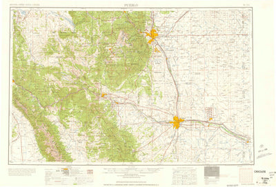 United States Geological Survey Pueblo, CO (1958, 250000-Scale) digital map